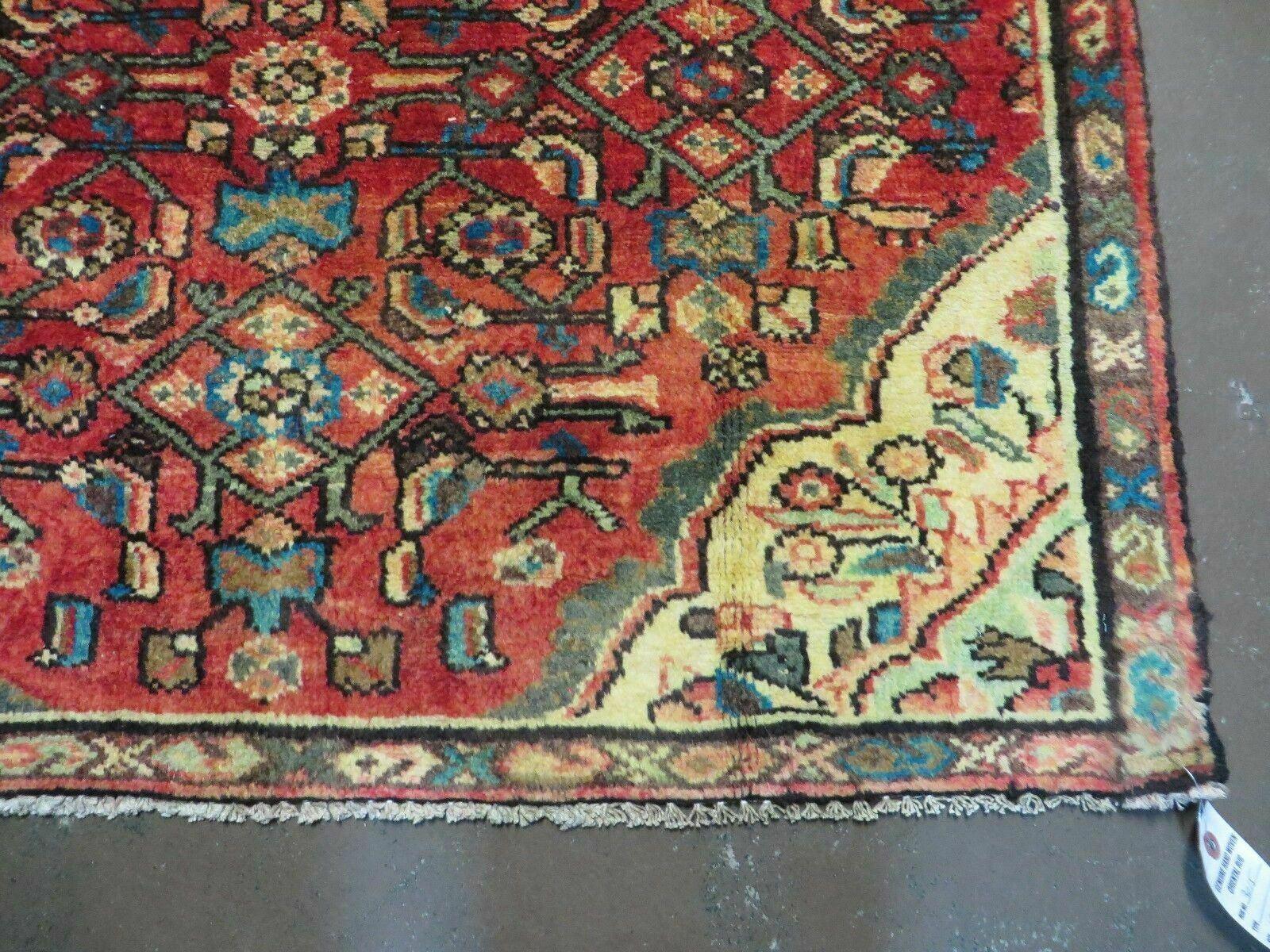 3' X 10' Antique Handmade Turkish Wool Rug Veg Dye Runner Red Nice - Jewel Rugs