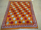 4' X 5' Vintage Handmade Moroccan Tribal Wool Accent Scatter Geometric Rug Star Design - Jewel Rugs