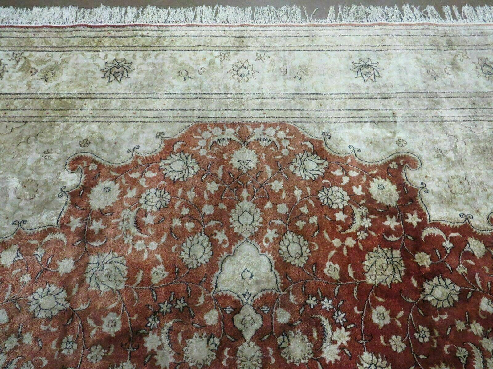 8' X 10' Vintage Handmade Fine Chinese Oriental Silk Rug Hand Knotted Carpet - Jewel Rugs