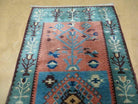 3' X 5' 7" Vintage Handmade Art Deco Chinese Wool Rug Nice Teal Salmon Nice - Jewel Rugs