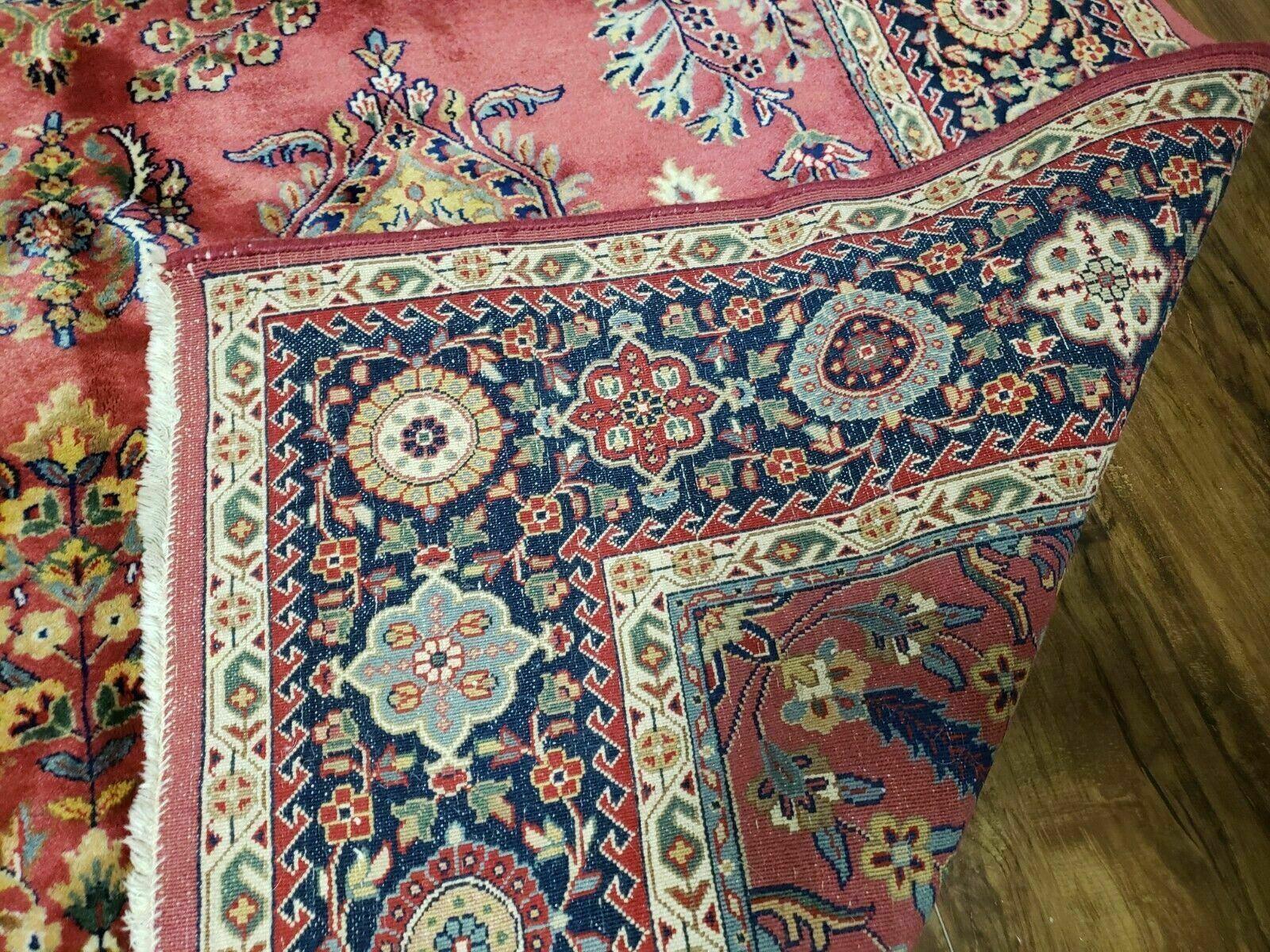 6' X 9' Antique Handmade India Floral Rug Highly Detailed Red Hand Knotted Nice - Jewel Rugs