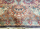 10' X 12' Vintage Handmade Persian Kashmar Animal Pictorial Wool Rug - Light Blue, Blue, and Red Carpet - Jewel Rugs