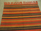 3'X7' Vintage Handmade South American Wool Blanket Kilim Rug Flat Weave Stripes - Jewel Rugs