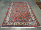 5' X 8' Handmade Fine India Oriental Wool Rug Red Organic Colors Floral Nice - Jewel Rugs