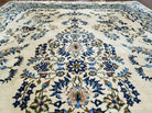 8' X 10' Semi Antique Handmade India Floral Lamb Wool Rug Carpet Ivory/ Beige - Jewel Rugs