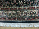 8' X 10' Handmade India Wool Rug Hand Knotted Carpet Floral Organic Dyes Black - Jewel Rugs