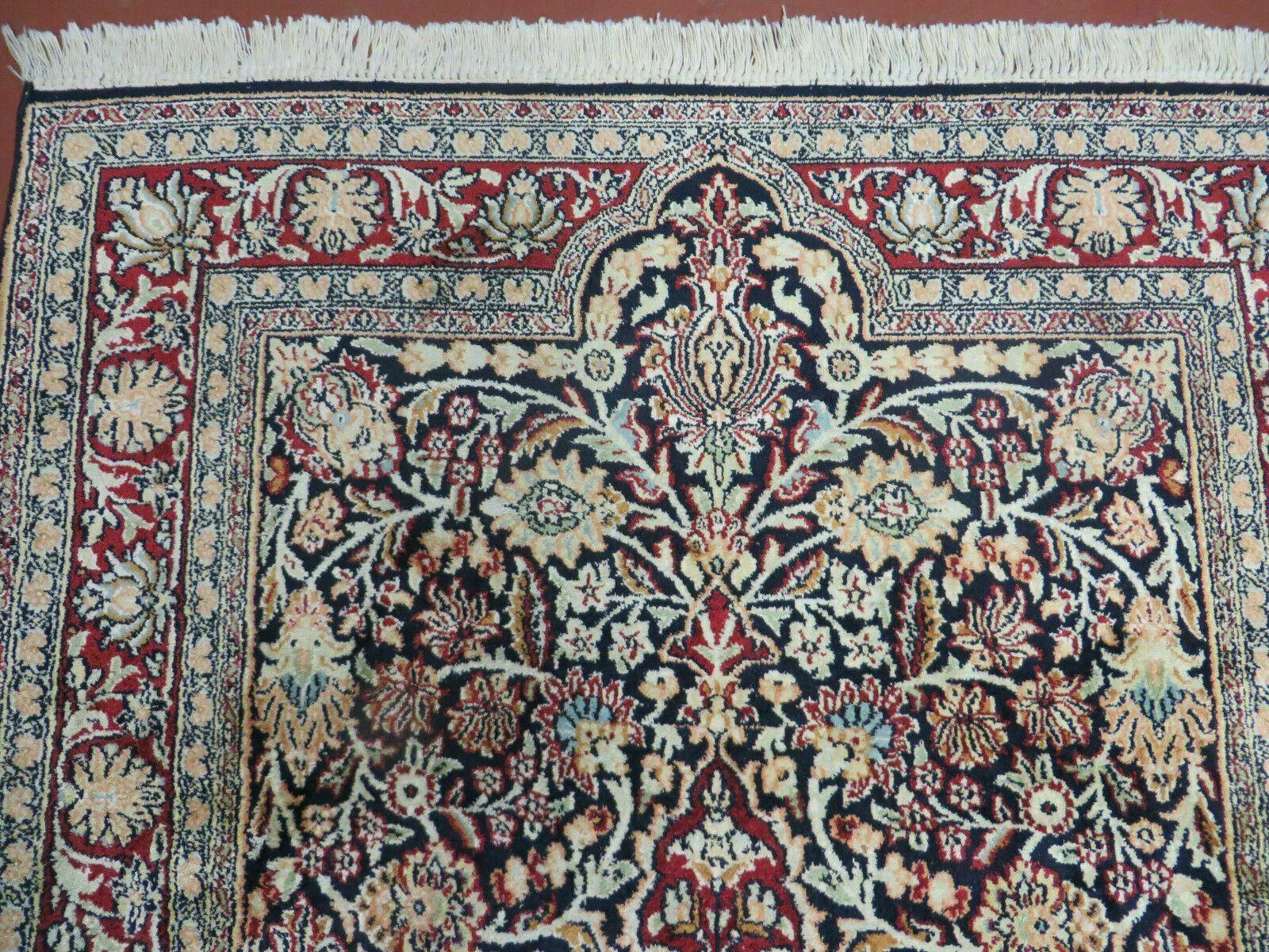 3' X 5' Vintage Handmade Fine India Floral Oriental Kashmir Silk Rug Carpet Nice - Jewel Rugs