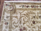 Vintage Nepali Tibetan Aubusson Rug 6x9, Wool Hand-Knotted Cream Beige Carpet, Leaves & Floral Pattern 6 x 9 Soft Area Rug Home Office Rug - Jewel Rugs