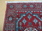 4' X 6' Vintage Wool Carpet - Handmade Moroccan Urban Rabat Red Rug - Jewel Rugs