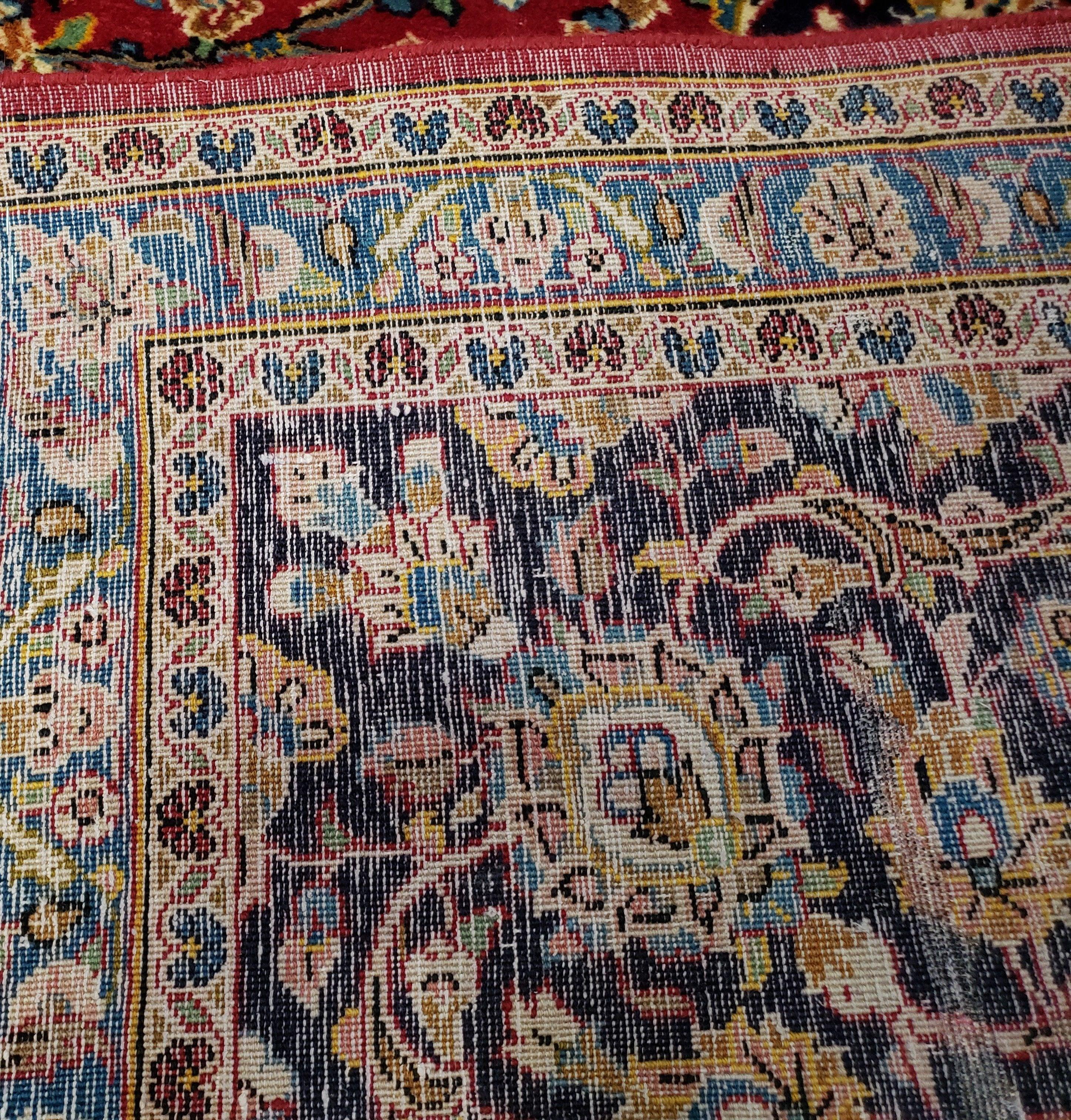 Antique 1930s Persian Kashan 10x14, Wool, Hand-Knotted, Central Medallion - Jewel Rugs