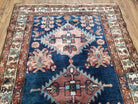 Blue Vintage Persian Hamadan Rug, Wool, Hand-Knotted, 4x6 ft - Jewel Rugs