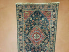 1' 9" X 2' 10" Antique Handmade Floral Oriental Wool Area Rug Small Oriental Carpet Blue & Red - Jewel Rugs