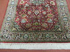 2.5' X 4' Vintage Handmade Fine Indo Kashmir Silk Red Rug Nice - Jewel Rugs