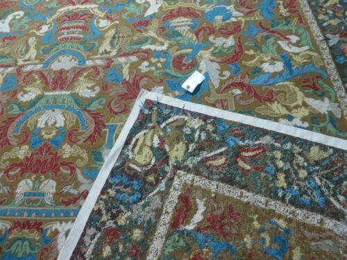 9' X 12' Vintage Hand Made English Needlepoint Wool Rug Monkey Rooster Bird Nice - Jewel Rugs