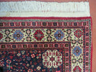 7' X 10' Vintage Handmade Indian Floral Wool Rug Hand Knotted Carpet Red Ivory - Jewel Rugs