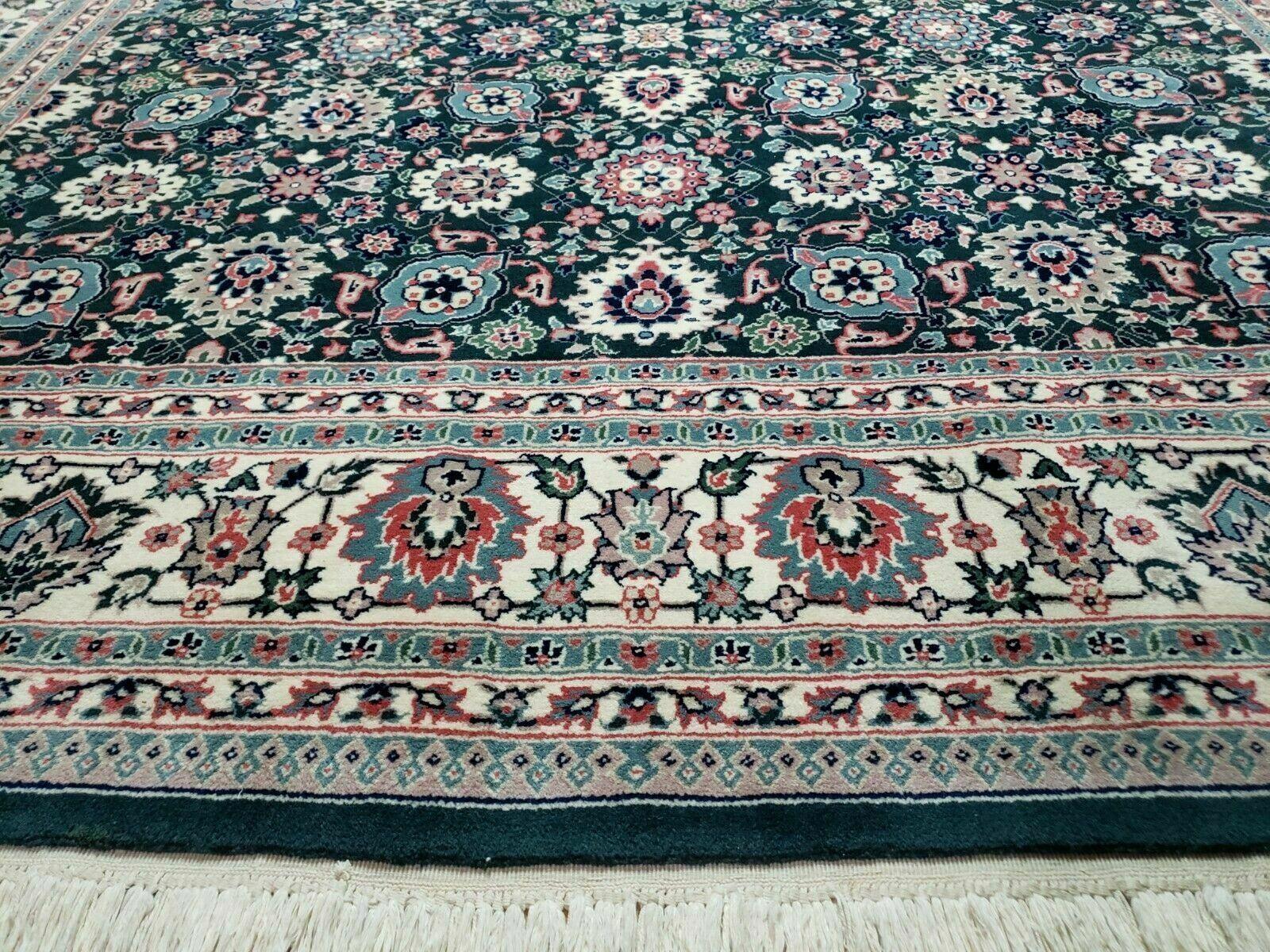 8' X 10' Handmade Indian Oriental Wool Rug Carpet Organic Dye Forest Green Nice - Jewel Rugs