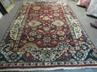 6' X 9' Vintage Handmade India Floral Oriental Wool Rug Vegetable Dyes Red Nice - Jewel Rugs