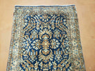 2' 6" X 12' Vintage Handmade India Floral Oriental Wool Rug Runner Carpet Blue - Jewel Rugs