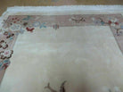 6' X 9' Vintage Hand Made CHINESE Art Deco 90 LINES Wool Rug Flowers Bird Nice - Jewel Rugs