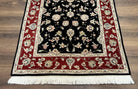 Pak Persian Rug 3x5, Black and Red, Floral Allover, Vintage Hand Knotted Wool Oriental Carpet, Pakistani Rug, Small Handmade Area Rug 3 x 5 - Jewel Rugs