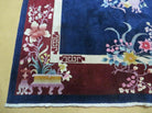 6' X 9' Vintage Handmade Art Deco Chinese Rug Peking Flowers Floral Blue Nice - Jewel Rugs