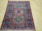 3' 3" X 4' 4" Handmade India Geometric Oriental Medallion Wool Rug Brick Color - Jewel Rugs