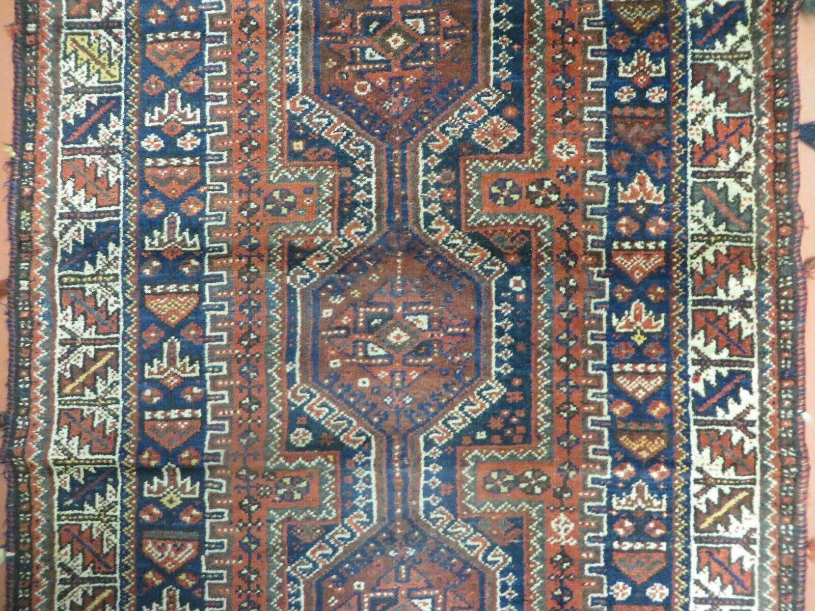 3' 5" X 9' Antique Handmade Caucasian Wool Runner Rug Nice Rare - Jewel Rugs