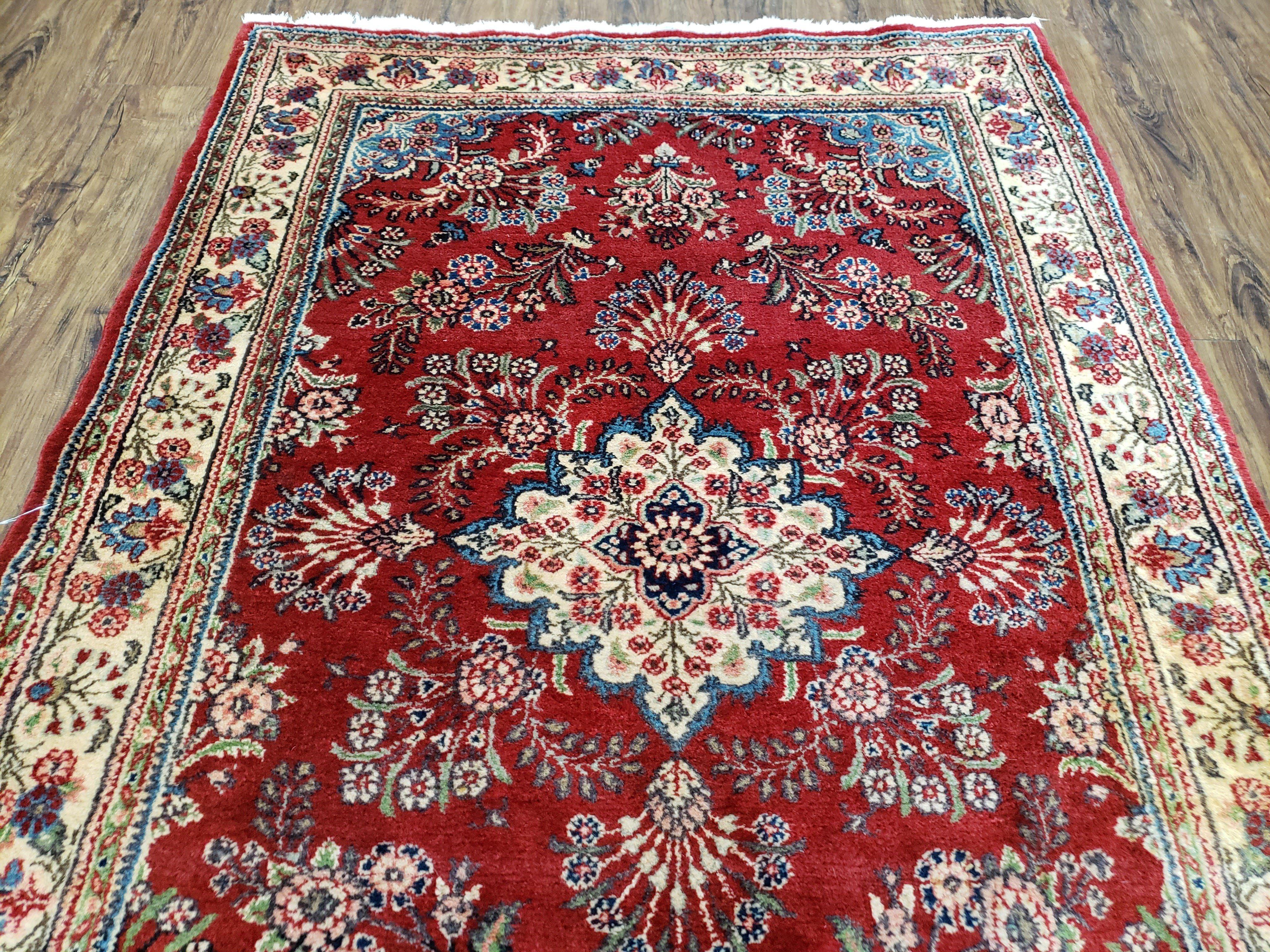 Semi Antique Persian Ghazvin Rug, Wool, Hand-Knotted, 4' 3" x 6' 4" - Jewel Rugs