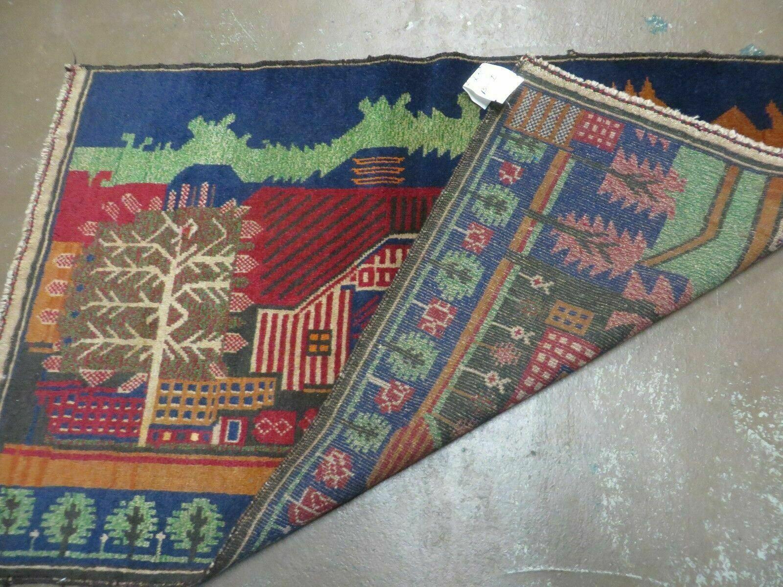 3' X 4' New Vintage Handmade Afghan Balouch Tribal Wool Pictorial Rug # 283 - Jewel Rugs