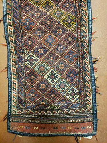 13" X 36" Antique Handmade Caucasian Shahsavan Wool Area Saddlebag Rug Collectible Nice - Jewel Rugs