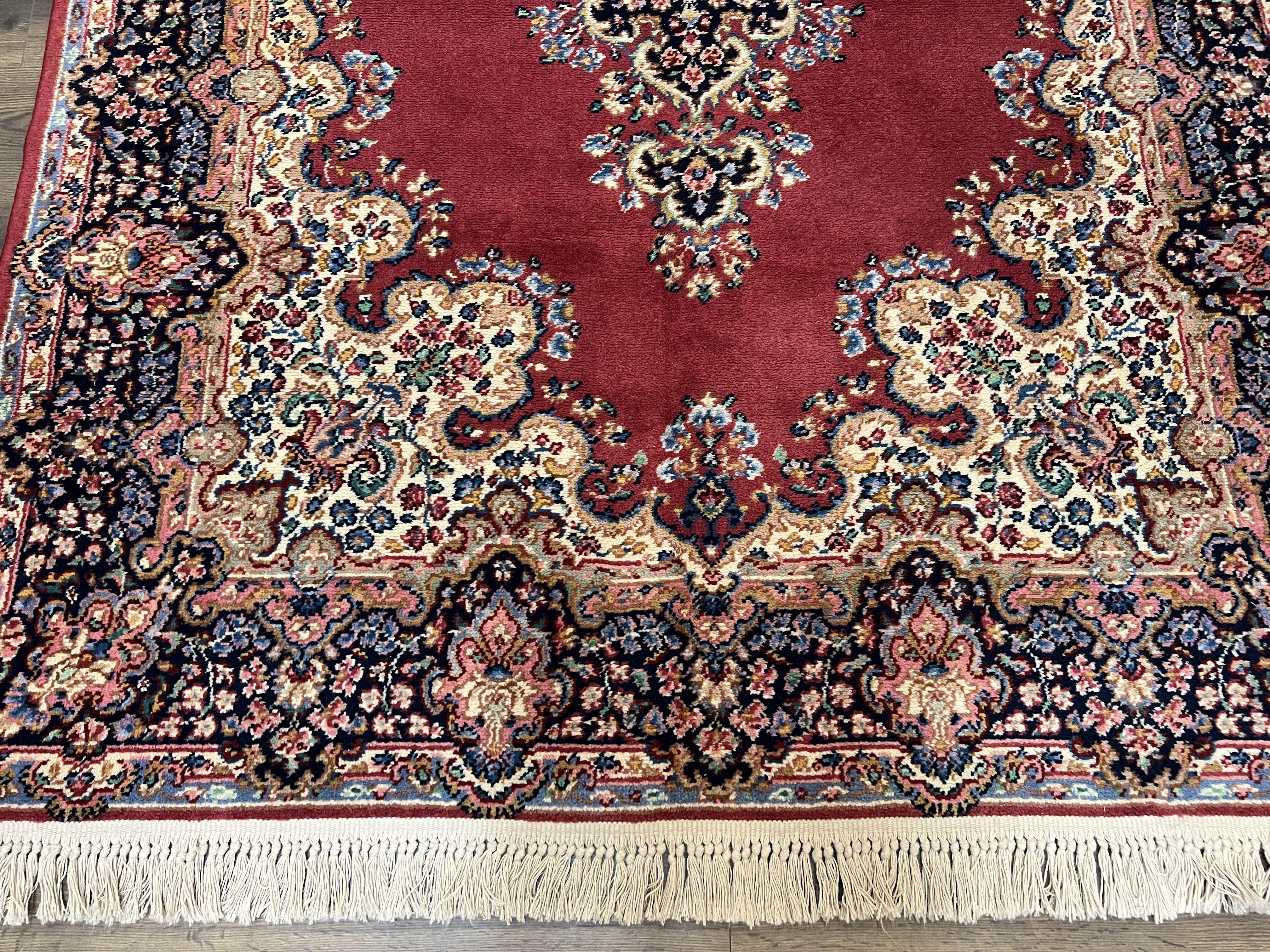 Vintage Karastan Rug 6x8, Karastan Red Sarouk, Semi Open Field Floral Kirman, Discontinued Karastan Oriental Carpet, Wool Karastan Area Rug - Jewel Rugs