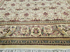 12' X 18' One-of-a-Kind Indian Agra Hand-Knotted Wool Rug Handmade Organic Dyes - Jewel Rugs