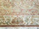 8' X 10' Handmade India Floral Wool Rug Carpet Tea Washed Nice Muted Red Beige - Jewel Rugs