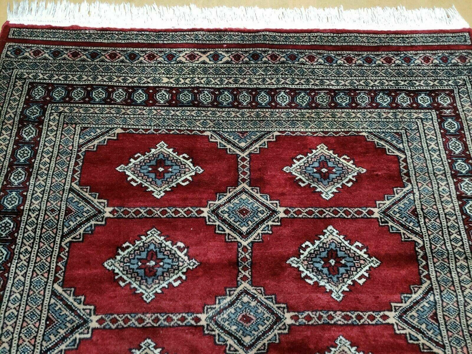 4' X 6' Vintage Handmade Bokhara Turkoman Pakistan Wool Rug Carpet Red Nice - Jewel Rugs