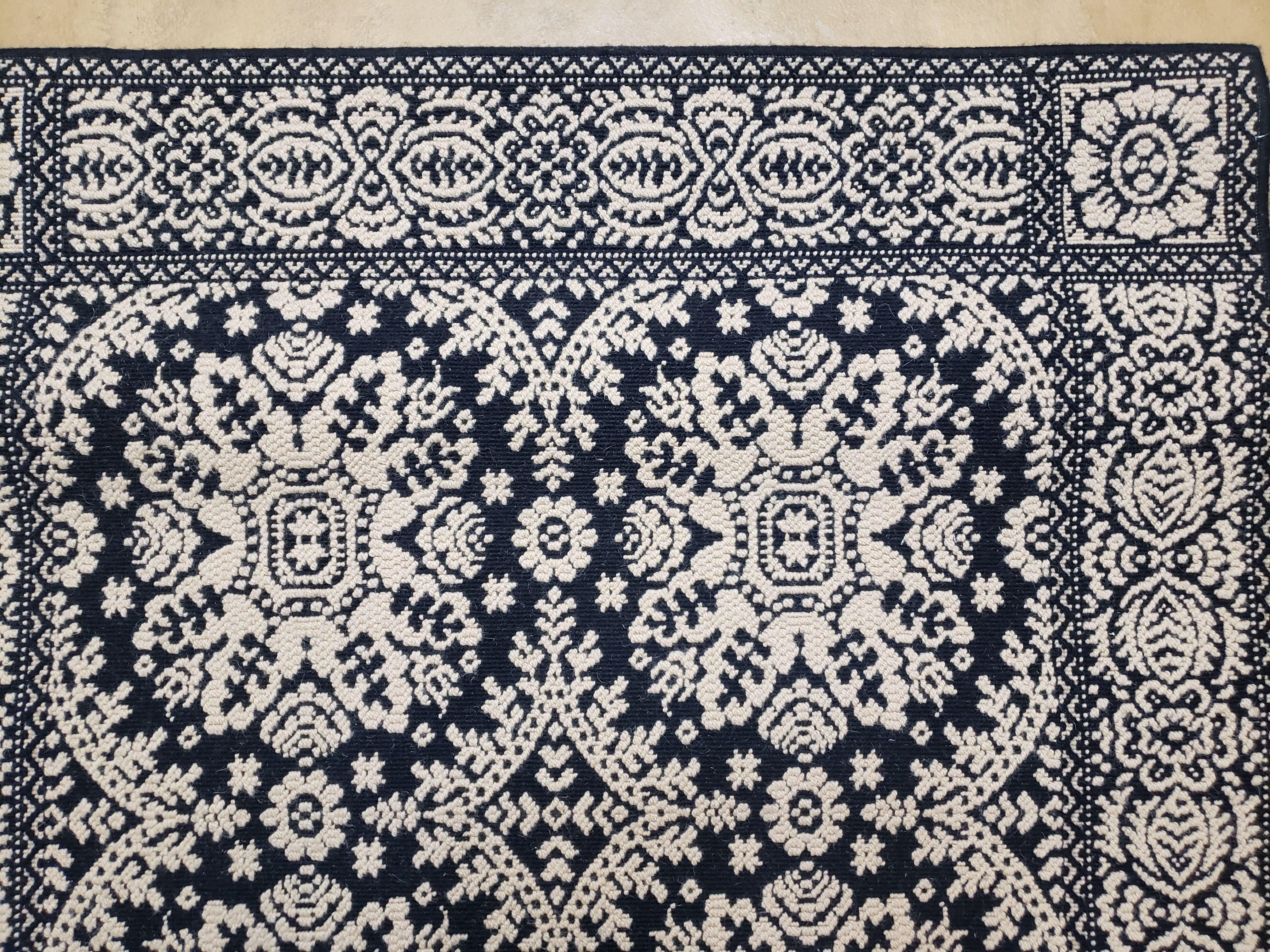 4x6 Power-Loomed Rug Dark Navy Blue & Ivory Oriental Carpet Nice - Jewel Rugs