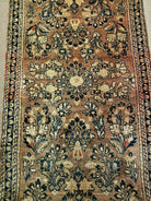 2' X 4' Antique Handmade Sarouk Floral Wool Rug Blue Organic Vegetable Dye Nice - Jewel Rugs