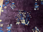 Antique Chinese Peking Rug 10x15, Purple and Tan Art Deco Carpet, Large Asian Oriental Wool Chinese Fete Hand Knotted Early 20th Century Rug - Jewel Rugs