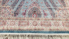 Silk Carpet 5.3 x 7.6 ft, Persian Design Silk Rug, Silk Area Rug, Bamboo Silk, Light Blue, Beige, Cream, High Quality, Soft Area Rug 5x7 - Jewel Rugs