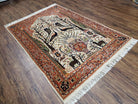 Tree of Life Rug, Kashmiri Rug, Hand-Knotted Rug, Wool Rug, Indian Rug, Unique Rug, 4x6 Rug, Pictorial Rug, Vintage Rug, Persian Rug - Jewel Rugs