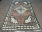 4' X 6' Antique Handmade Turkish Sparta Wool Rug Veg Dyes Brown Nice - Jewel Rugs