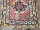 Antique Caucasian Kazak Runner Rug 10.5 ft Long, Red Orange Hand-Knotted Wool Carpet, 3x11 Oriental Runner, Shabby Chic, Boho Rug - Jewel Rugs