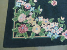 8' X 11' Handmade Chinese Hooked Rug Wool Rug Flowers Black Nice - Jewel Rugs