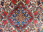 Semi Antique Persian Bidjar Rug, Ivory Red & Blue, Floral, Hand-Knotted, Wool, 3'4" x 5'3" - Jewel Rugs