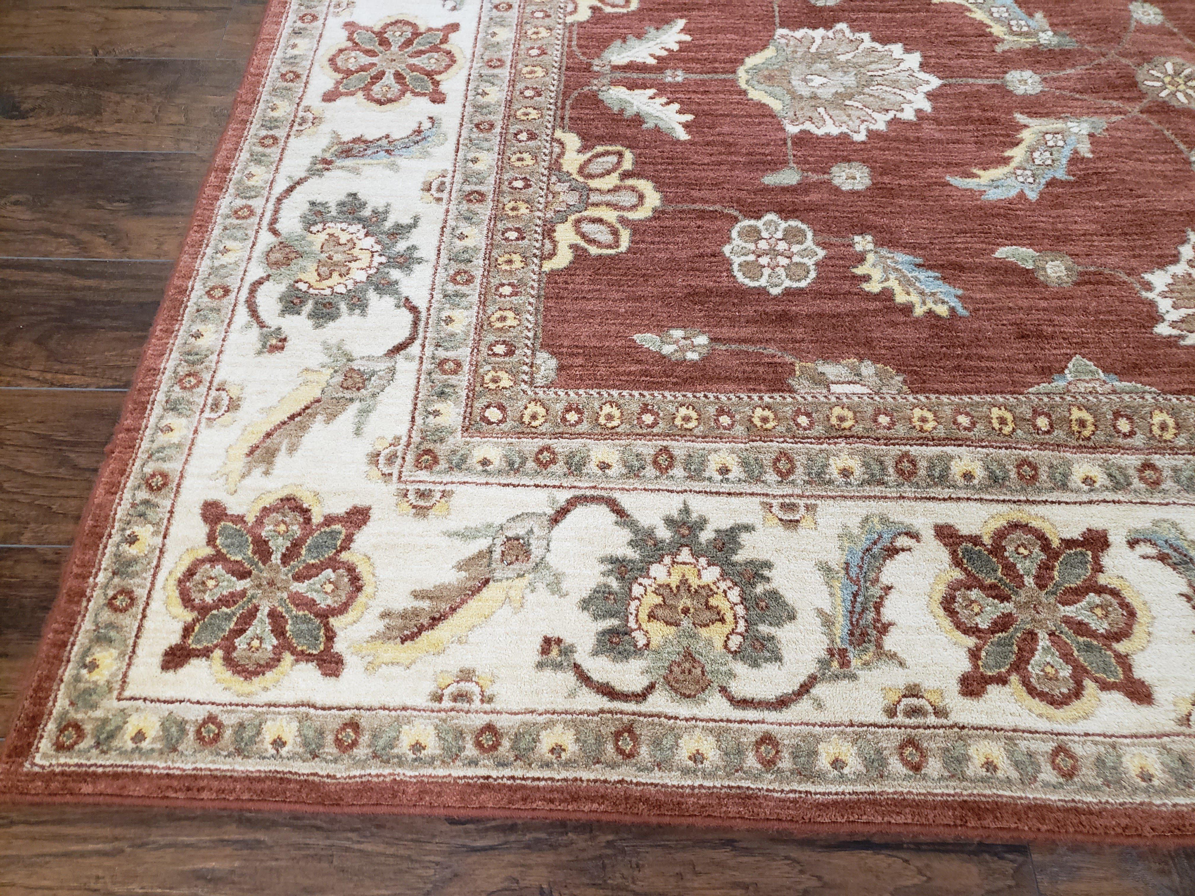 Karastan Rug 8' 6" x 11' 6", Sierra Mar 35505, Sedona Henna, Red and Cream, Traditional Indo Mahal Rug, Large Floral Design, Large Carpet - Jewel Rugs