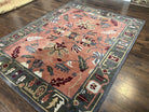 Room Sized Safavieh Rug 8x10, Salmon and Green, Large Floral Motifs, Contemporary Rug, Wool Pile 8 x 10 ft, Hand Tufted Rug, Tibetan Design - Jewel Rugs