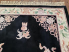 5x8 Vintage Hand Tufted Chinese Wool Area Rug Black Carpet - Jewel Rugs