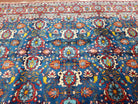 Rare Antique Persian Veramin Carpet, Mina-Khani Pattern, Blue, Red, Ivory, 7x11 ft, Hand-Knotted, Wool - Jewel Rugs