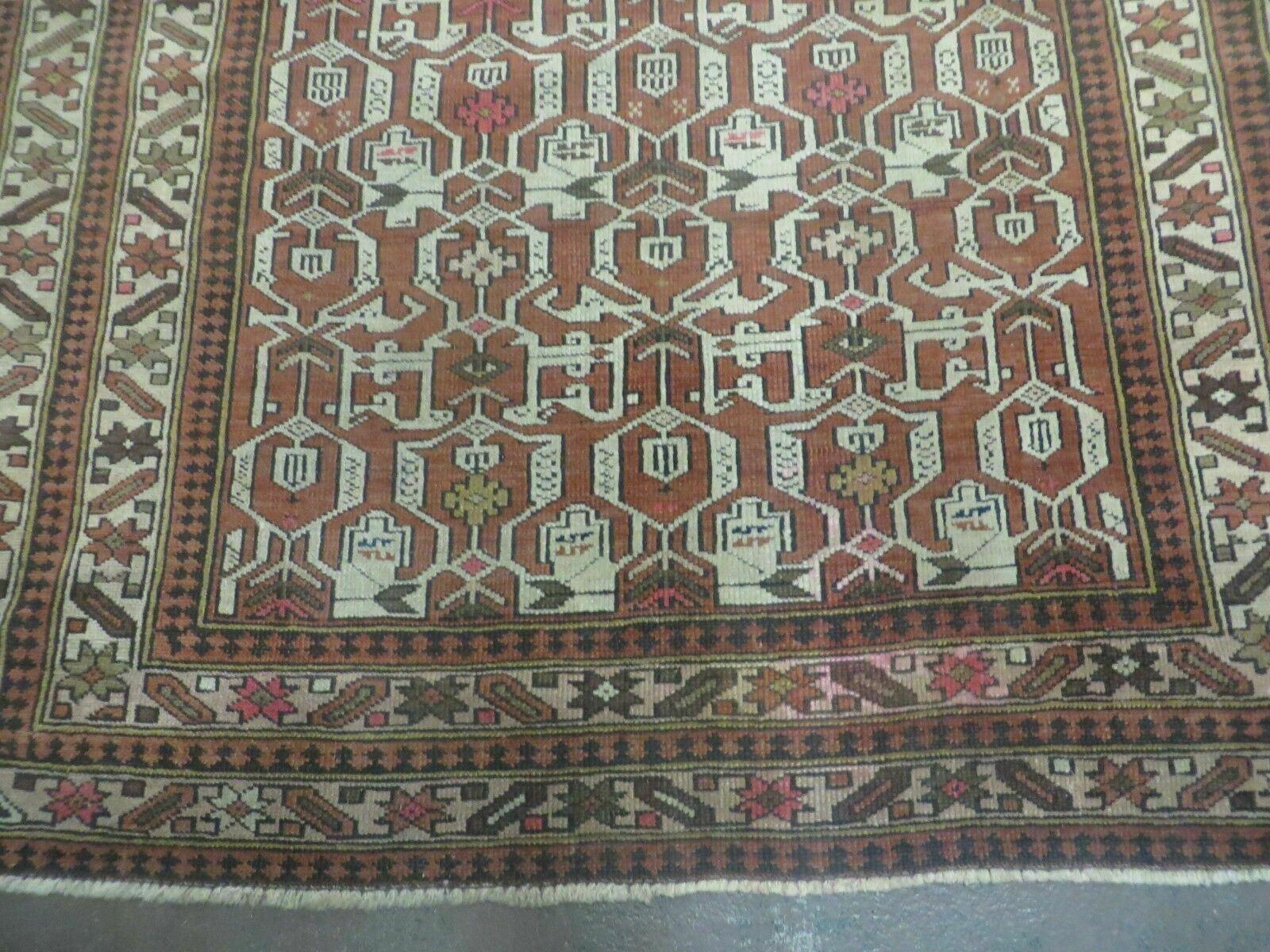 4' X 4' 8" Antique Handmade Caucasian Kazak Shirvan Wool RUG Collectible Nice - Jewel Rugs