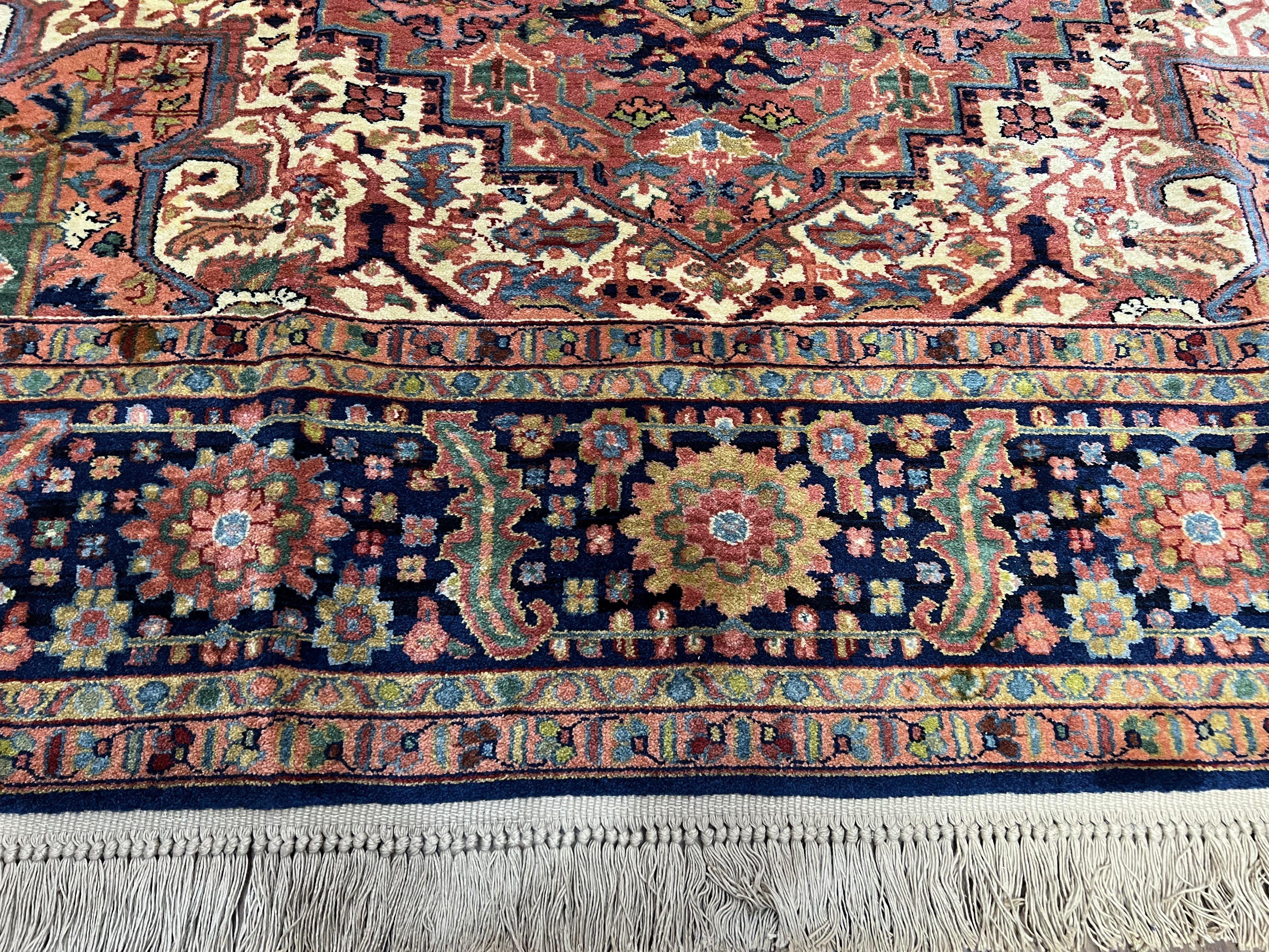 Karastan Heriz Rug 8'8" x 10'6", Vintage Karastan Wool Carpet Heriz Pattern #726 Hard to Find Original 700 Series Heriz Serapi Medallion Rug - Jewel Rugs