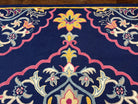 Safavieh Rug 8x10 Belagio Collection, Navy Blue Pink Yellow, Power-Loomed Wool Carpet, Floral Area Rug, Modern Rug, Room Sized 8 x 10 ft Rug - Jewel Rugs